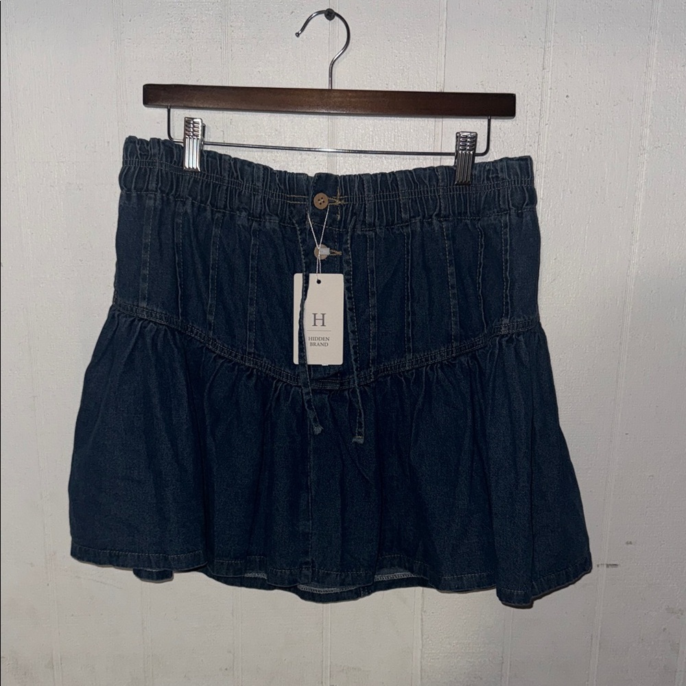 Denim Mini Skirt in Classic Blue